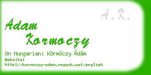 adam kormoczy business card